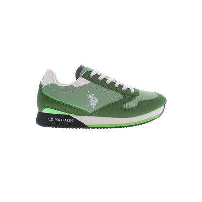 Green Polyester Men Sneaker