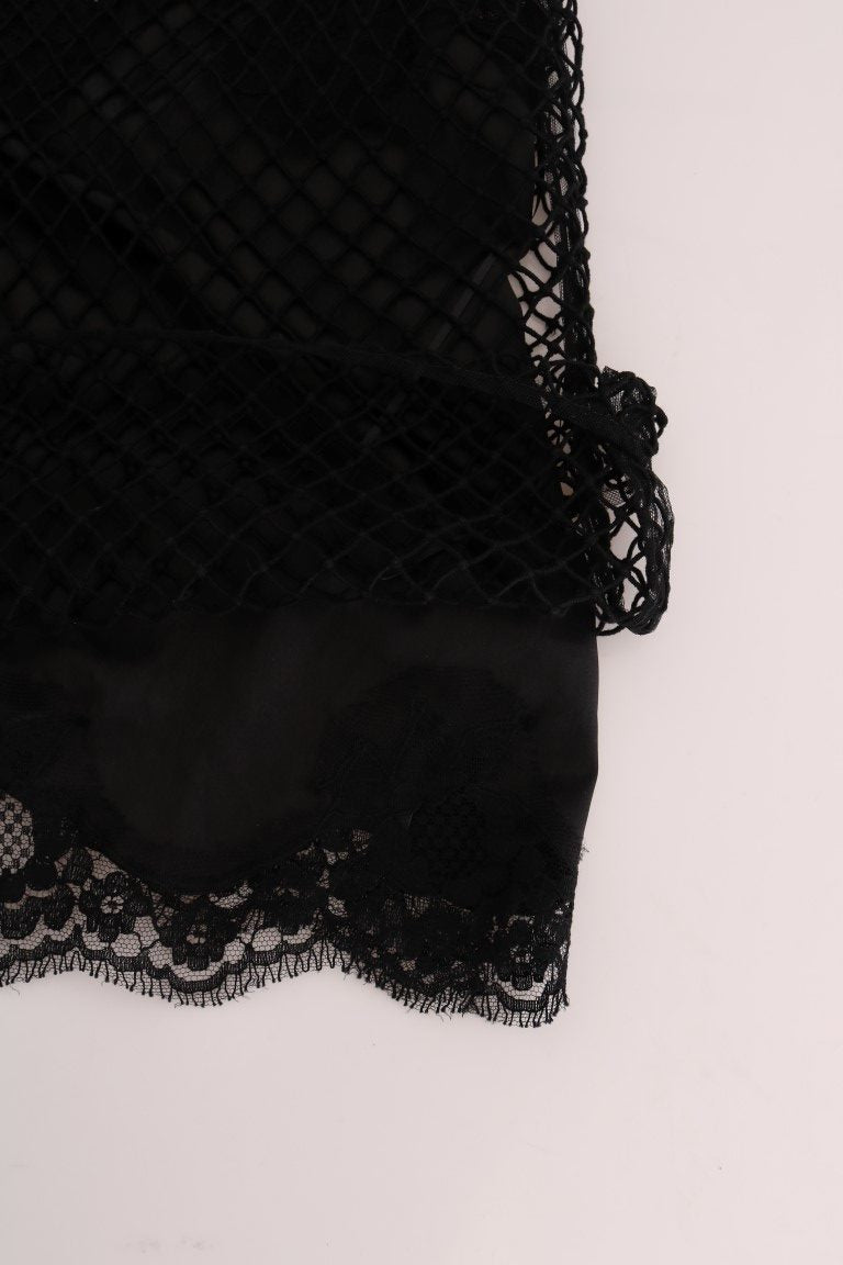 Elegant Black Lace Sleeveless Cami Blouse