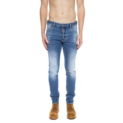 Blue Cotton Men's Distressed Jean