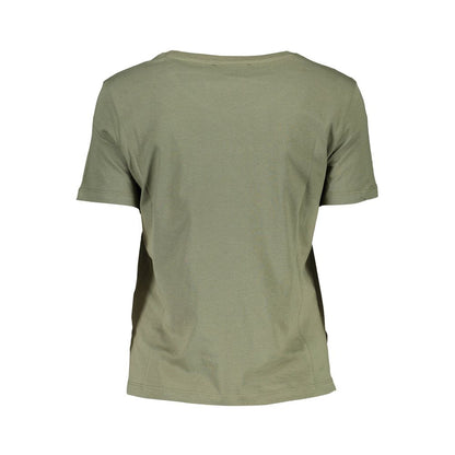 Green Cotton Women T-Shirt