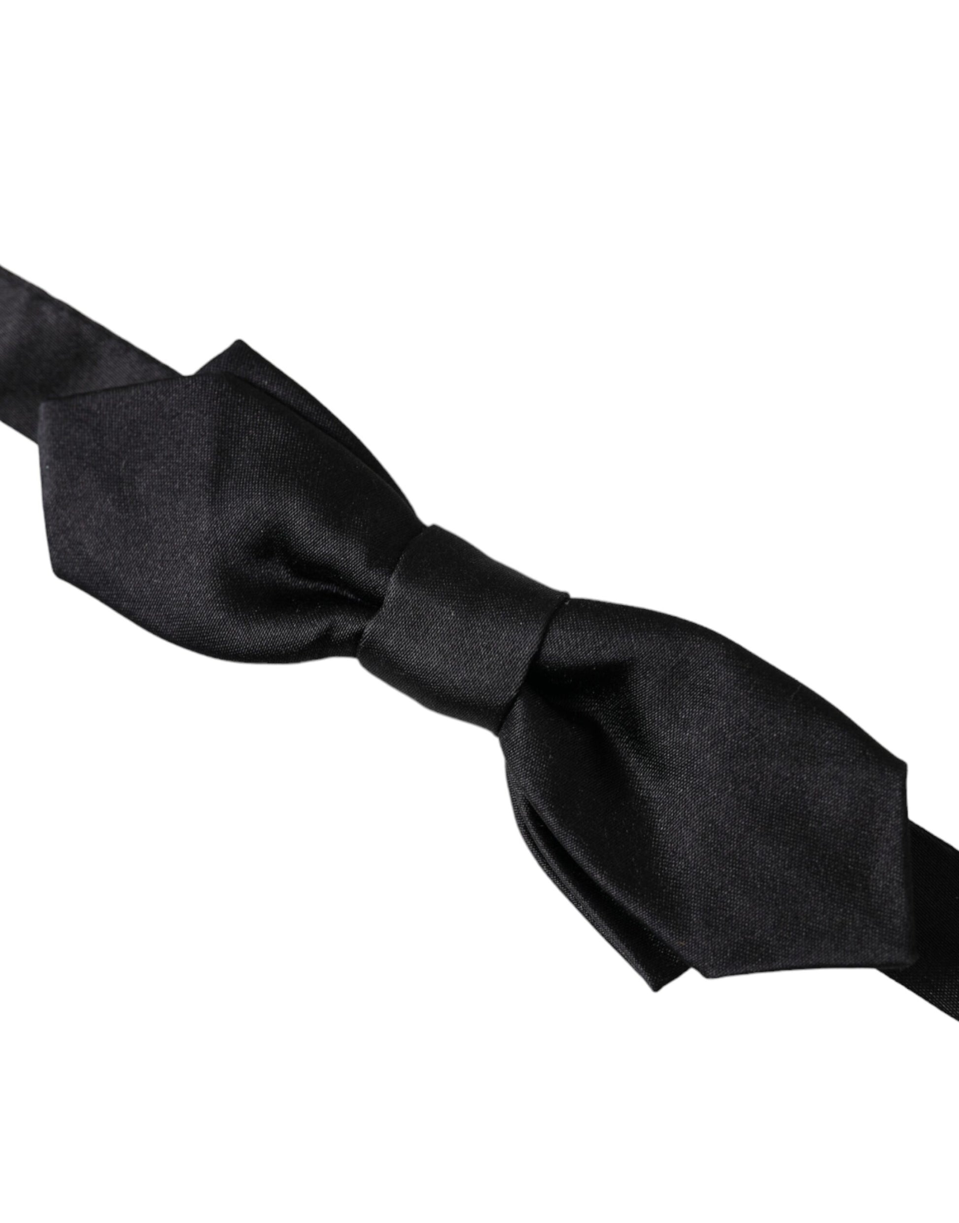 Black Satin Silk Adjustable Neck Men Bow Tie