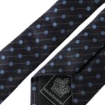 Black Blue Polka Dot Silk Adjustable Men Tie