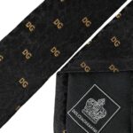 Black Silk Branded Logo Adjustable Men Tie