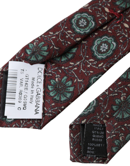 Maroon Floral 100% Silk Adjustable Men Tie