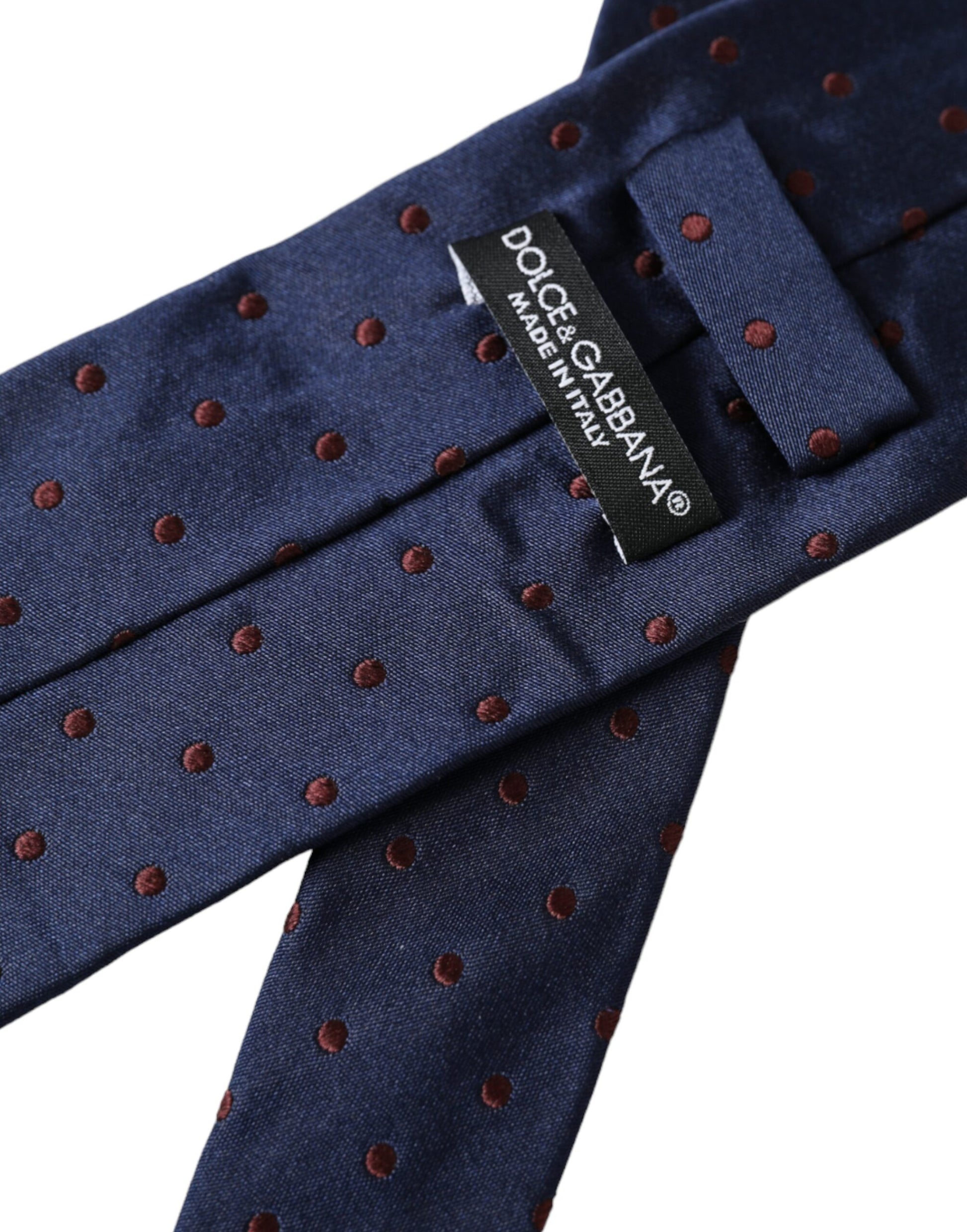 Blue Polka Dot 100% Silk Adjustable Men Tie