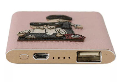 Chic Pink Leather Power Bank