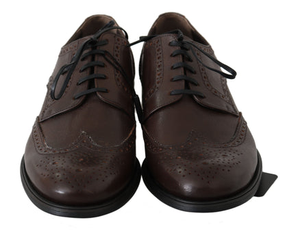 Elegant Brown Leather Derby Brogues