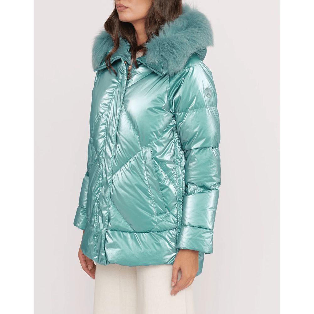 Light Blue Polyester Jackets & Coat