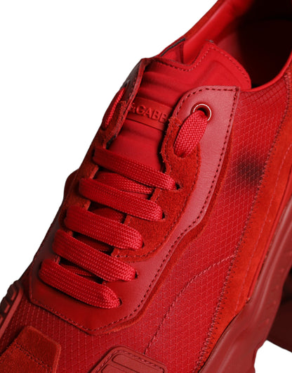 Red Leather Daymaster Low Top Sneakers Shoes