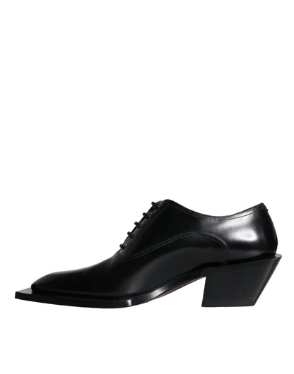 Black Calfskin Leather Derby Dress Men Shoes