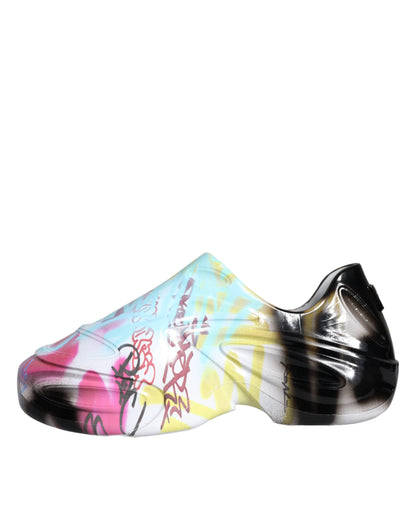 Multicolor Graffiti Rubber Low Top Sneakers Shoes