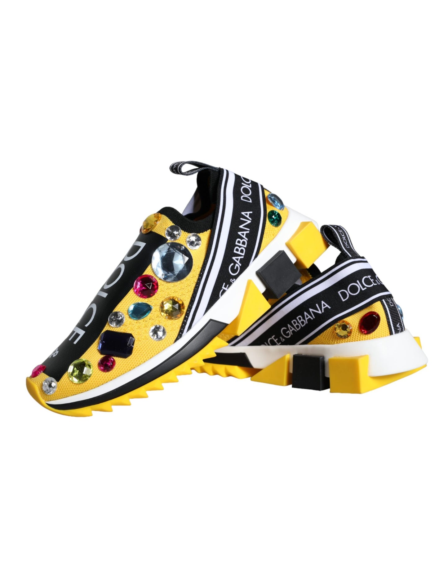 Yellow Sorrento Crystals Sneakers Womens Shoes