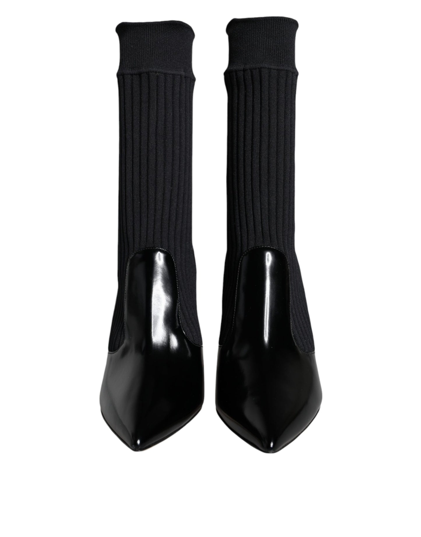 Black Stretch Stilettos Booties Socks Shoes