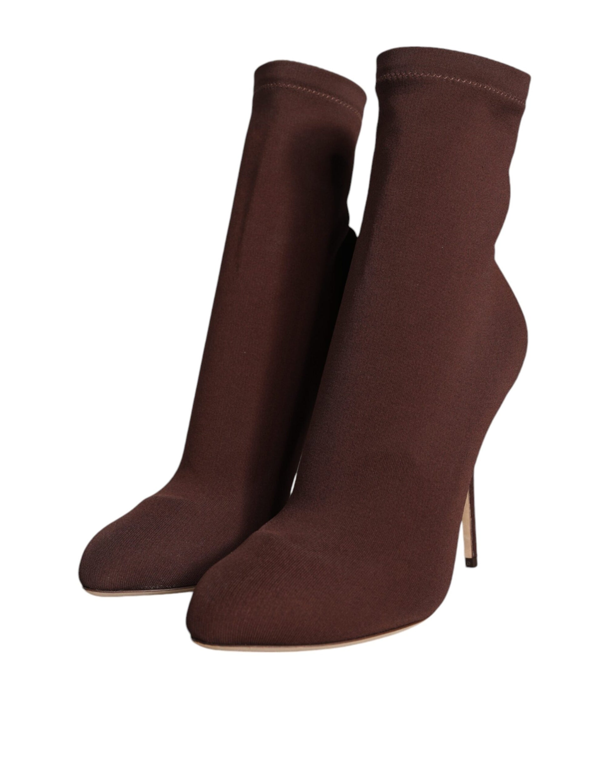 Brown Stiletto Heels Socks Ankle Boots Shoes