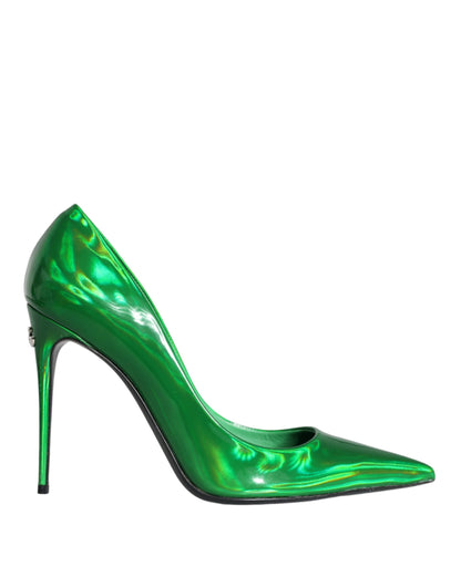 Green Patent Leather High Heels Pumps Shoes