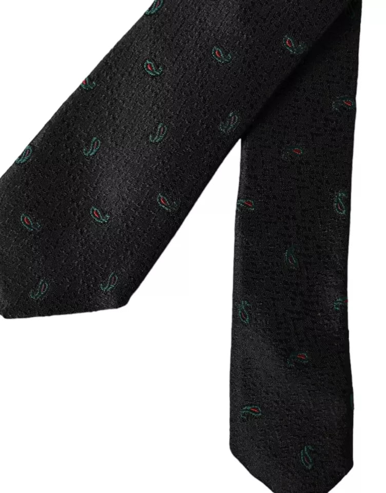 Black Fantasy 100% Silk Adjustable Men Tie