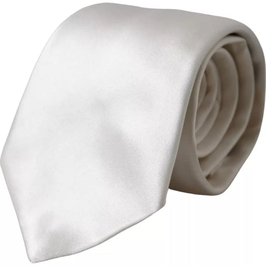 White Satin Silk Adjustable Men Tie