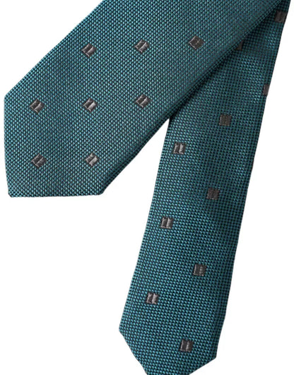 Green Patterned Silk Adjustable Men Tie