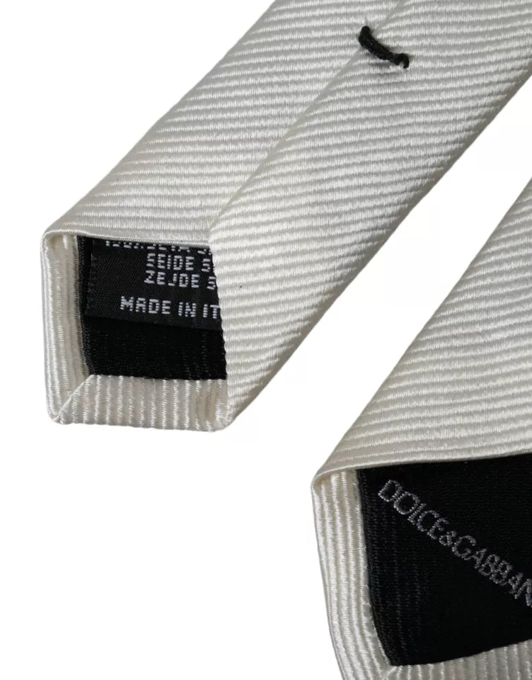 White Solid 100% Silk Adjustable Tie