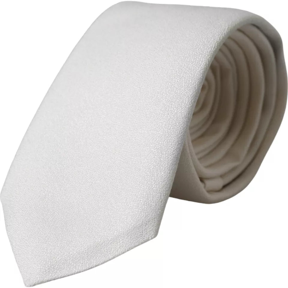 White Silk Classic Adjustable Men Tie