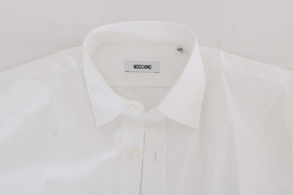 Elegant White Slim-Fit Cotton Shirt