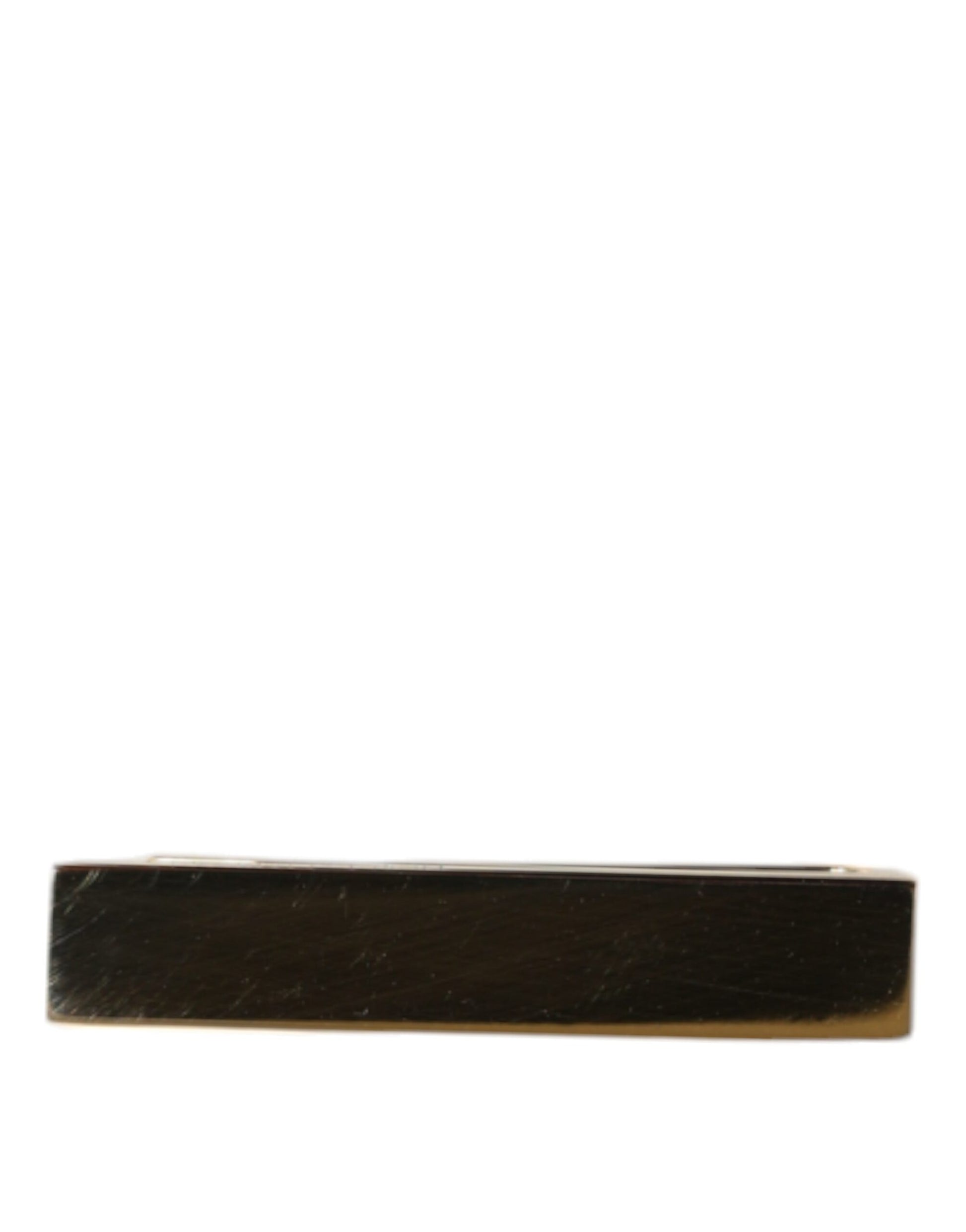 Gold Tone Brass Logo Branded Men Tie Clip Bar