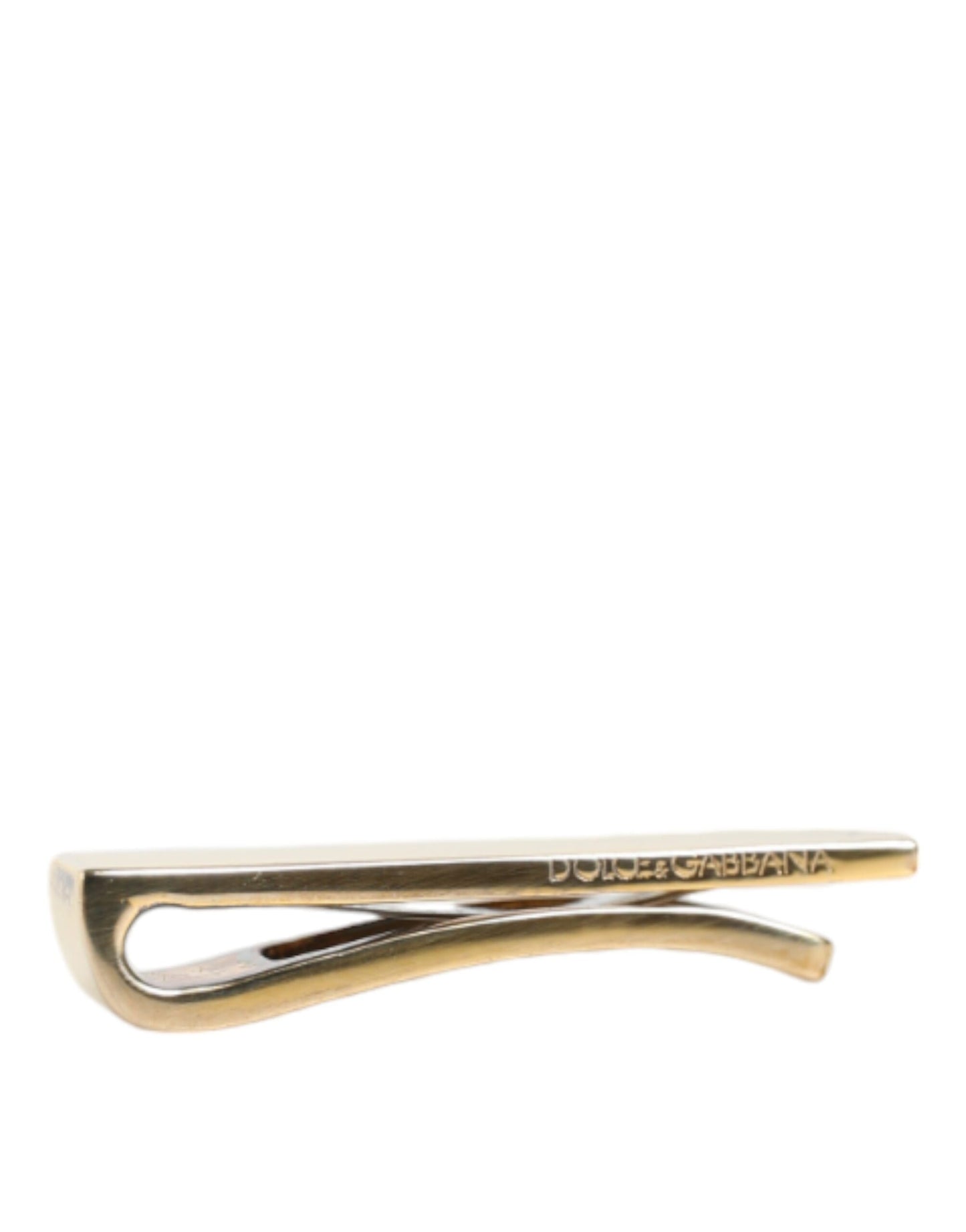 Gold Tone Brass Logo Branded Men Tie Clip Bar