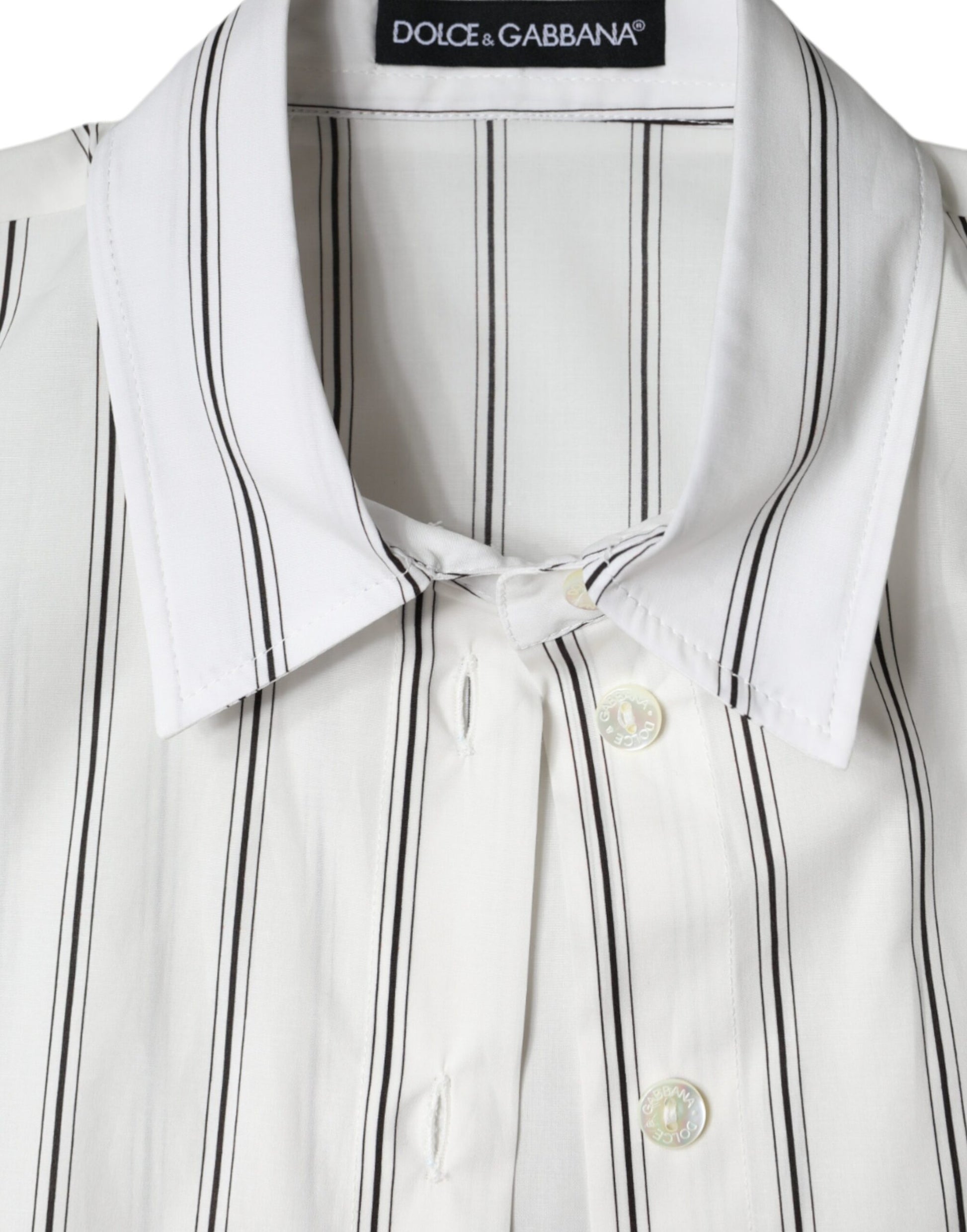 White Striped Collared Short Sleeve Polo Top