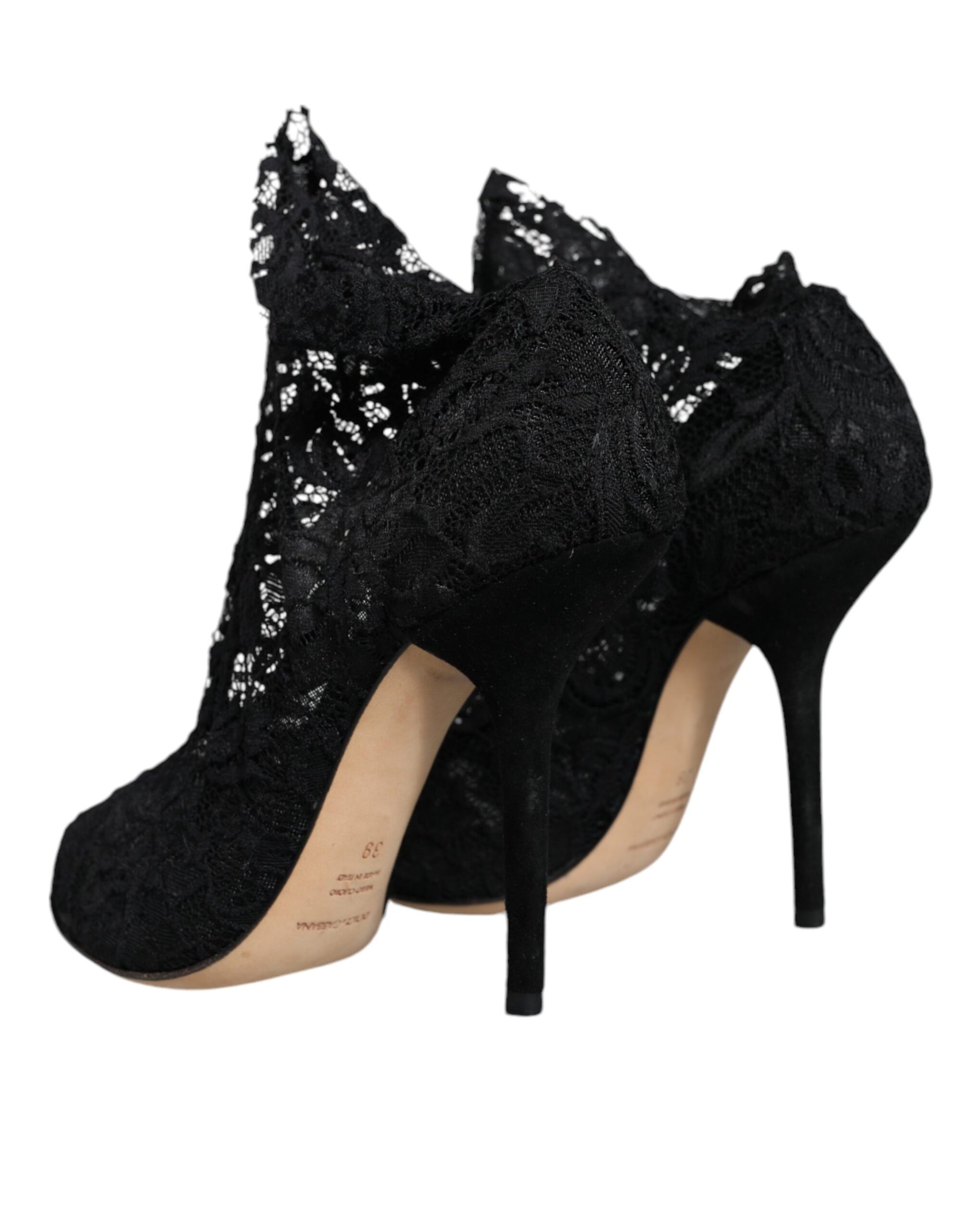 Black Stretch Taormina Lace Boots Shoes