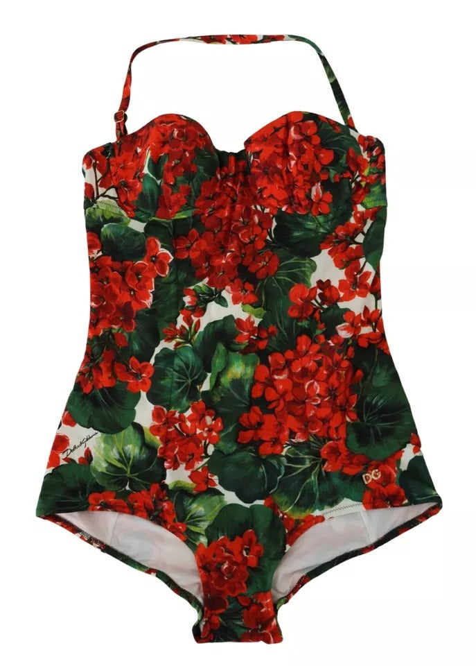 Multicolor Geranium One Piece Beachwear Swimsuit