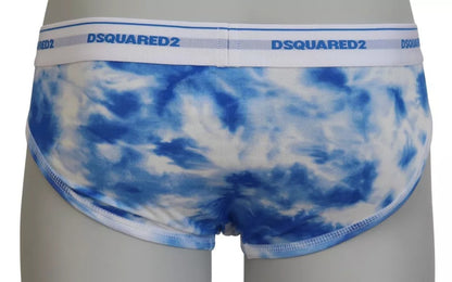 Blue Tie Dye Cotton Stretch Men Brief Underwear