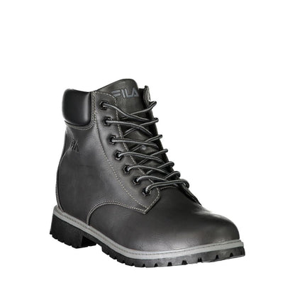 Black Polyester Men Boot