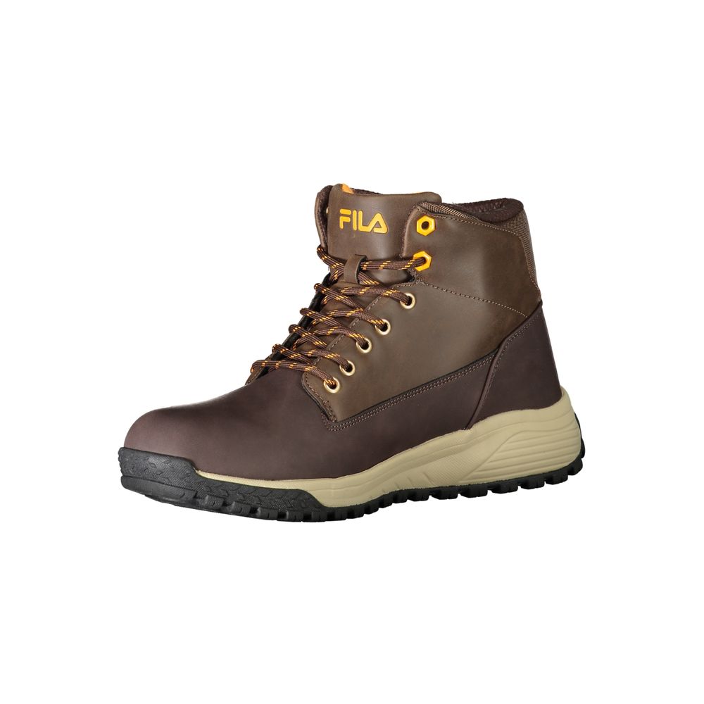 Brown Polyester Men Boot