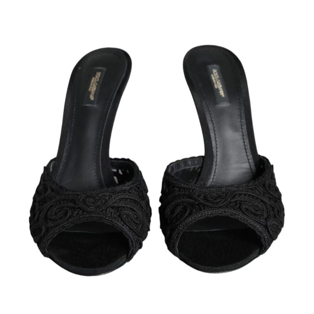 Black Cotton Sandal