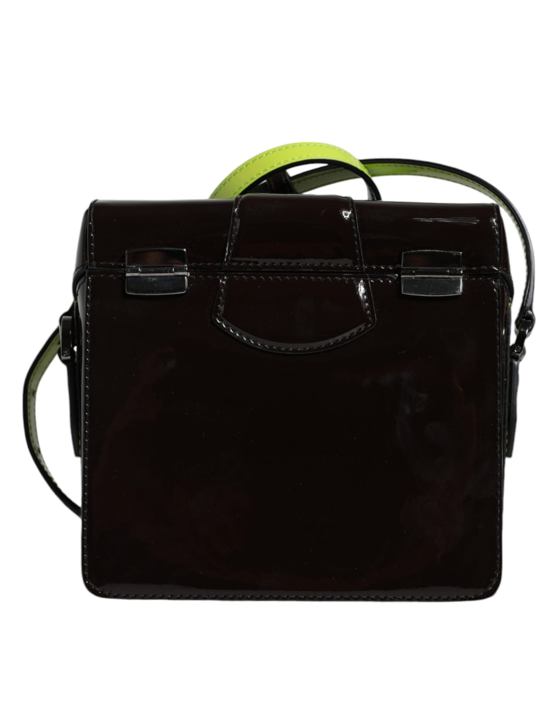 Black Glossy Leather Crossbody Shoulder Bag