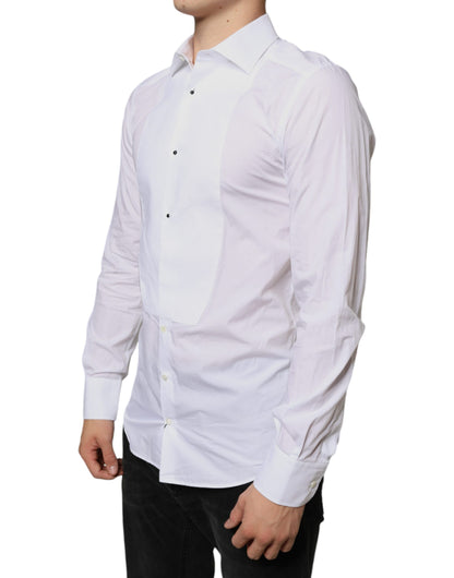 White Bib Cotton Poplin Formal Dress Shirt