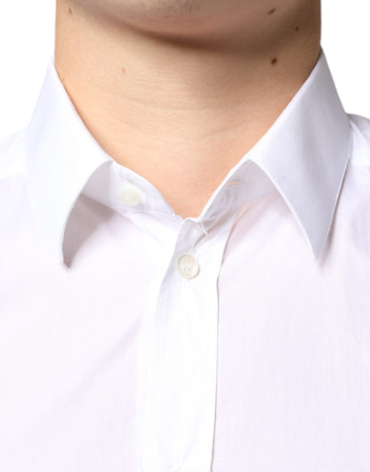 White Cotton Collared Men Formal Dress Shirt