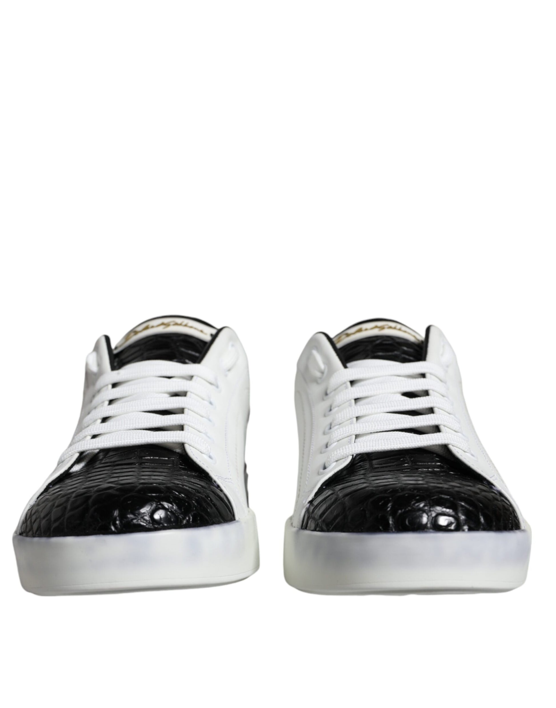 Black Leather Logo Portofino Sneaker Shoes