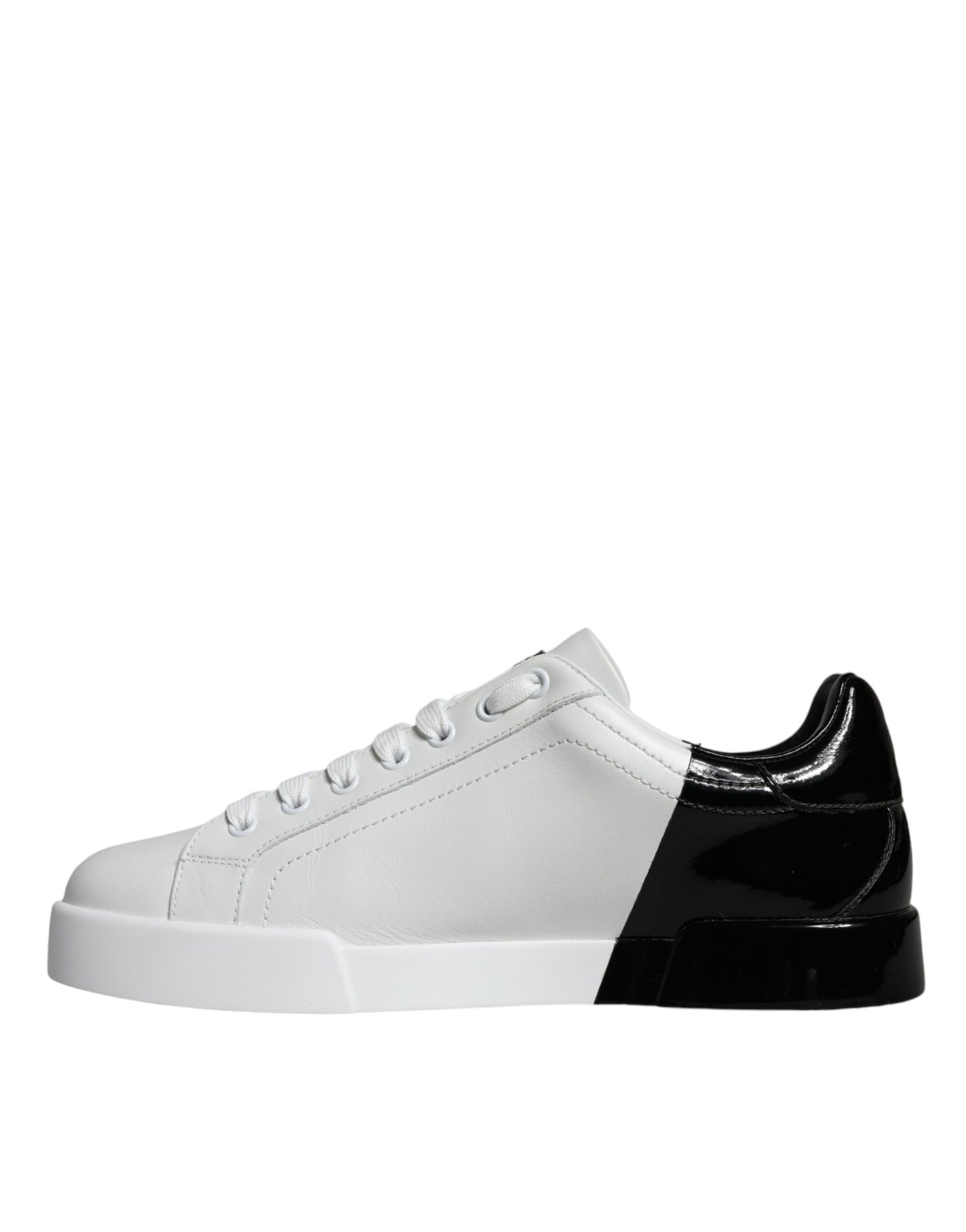 White Blue Leather Logo Low Top Sneakers Shoes