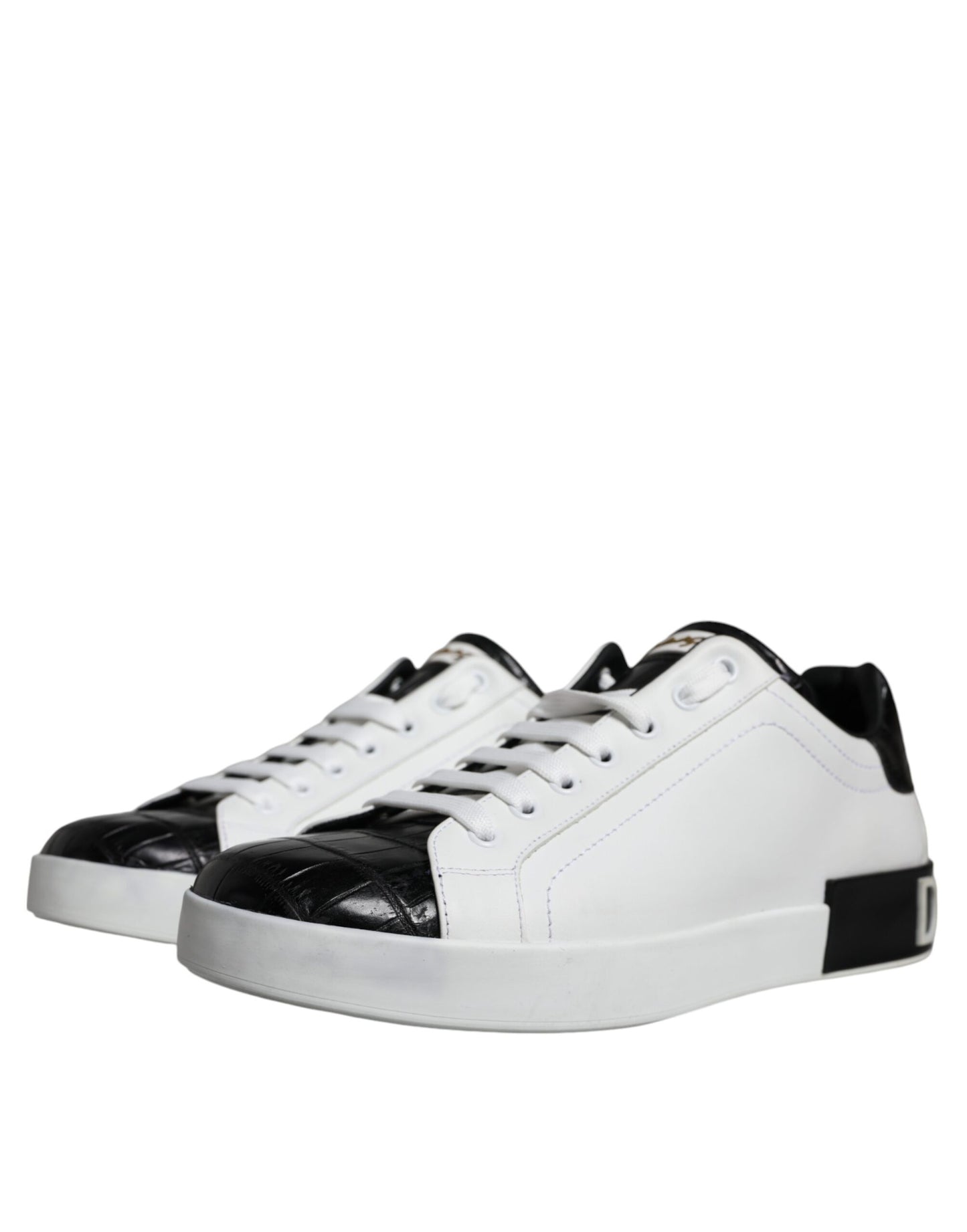 White Leather Logo Portofino Sneaker Shoes