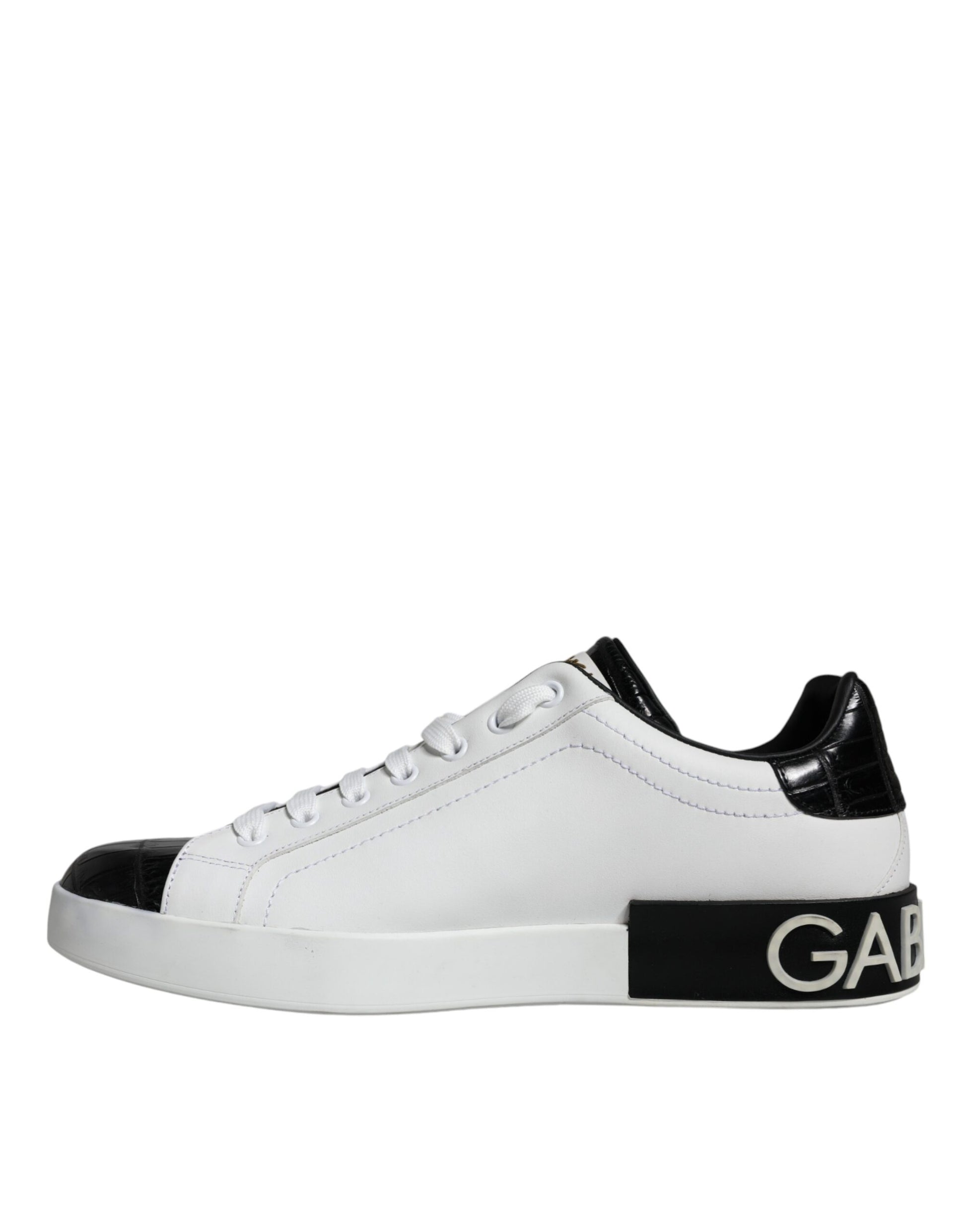 White Leather Logo Portofino Sneaker Shoes