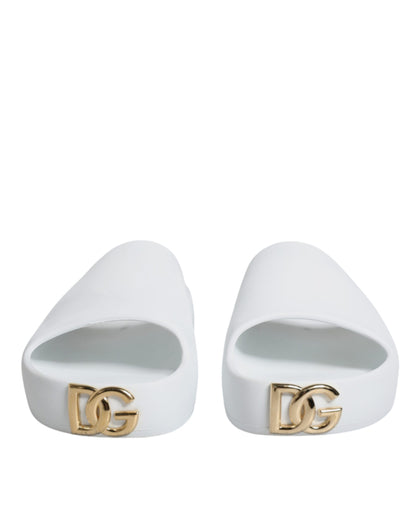 White Rubber Slides Sandals Beachwear Shoes