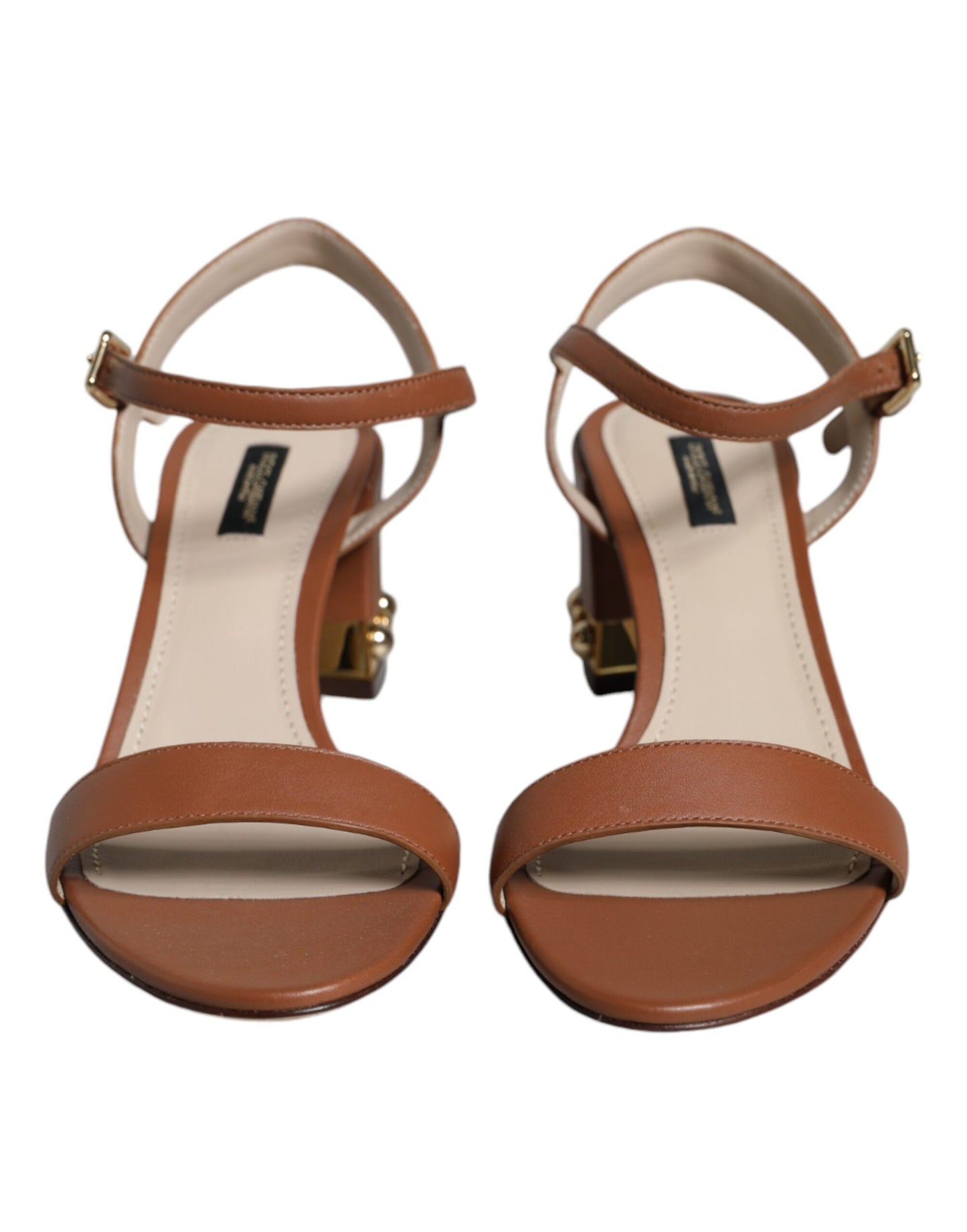 Brown Leather Ankle Strap Sandals Shoes