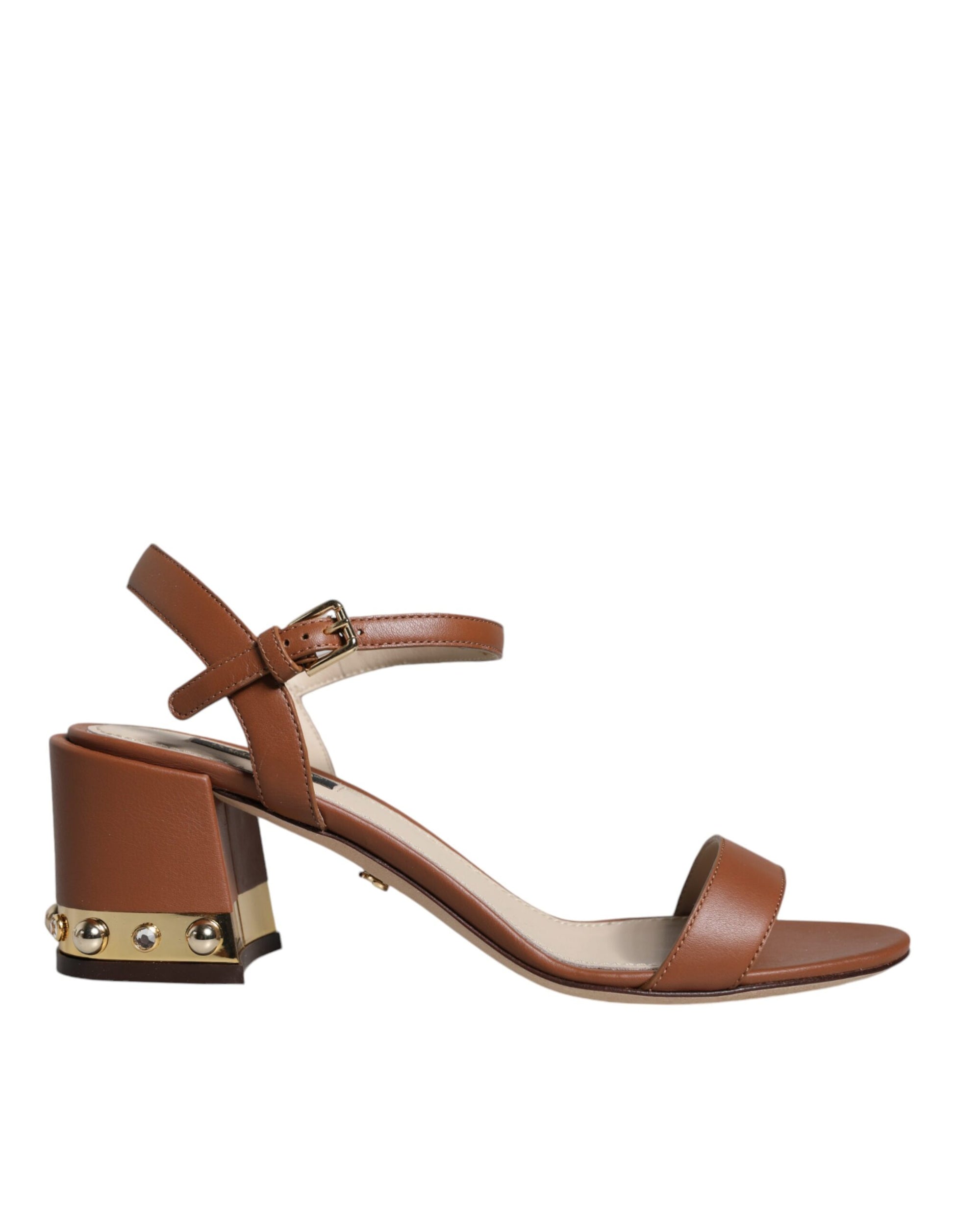 Brown Leather Ankle Strap Sandals Shoes