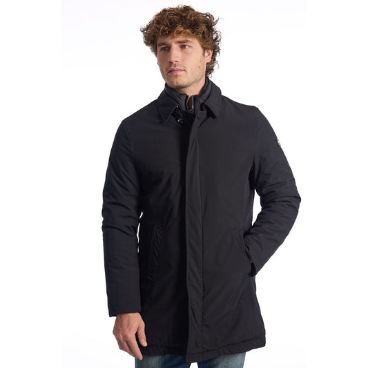 Black Polyester Men Jacket