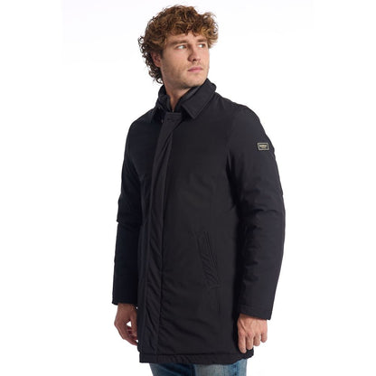 Black Polyester Men Jacket