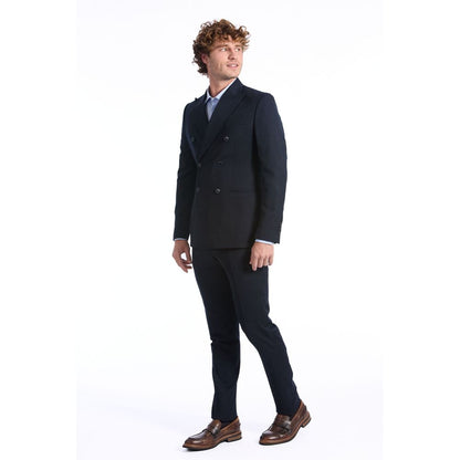 Blue Wool Men Suit