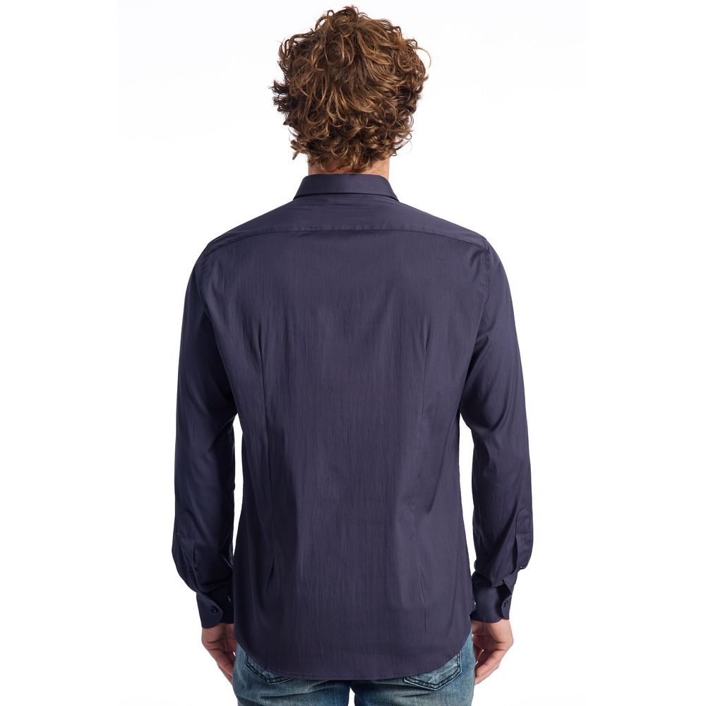 Blue Cotton Men Shirt