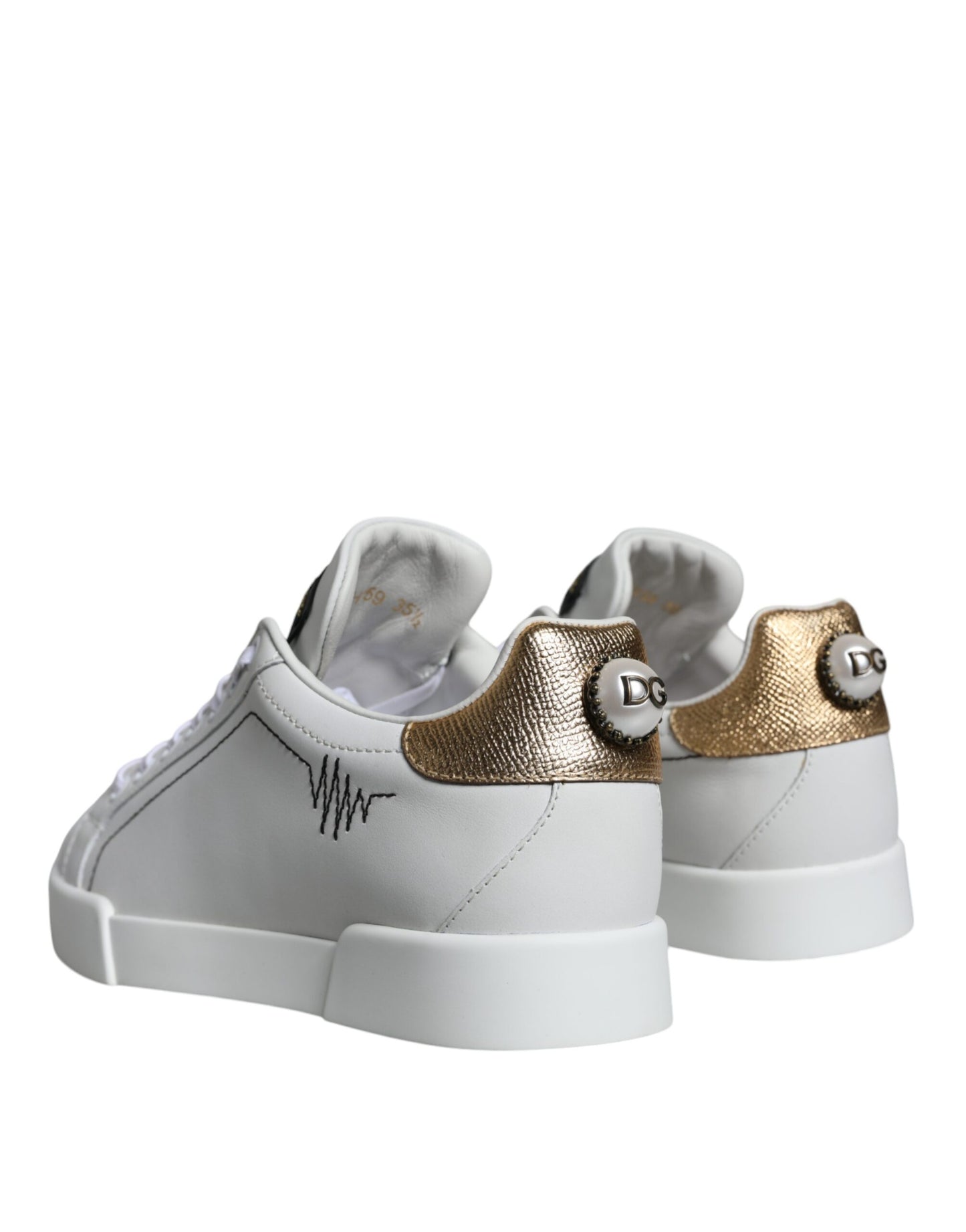 White Leather Portofino Low Top Sneaker Shoes