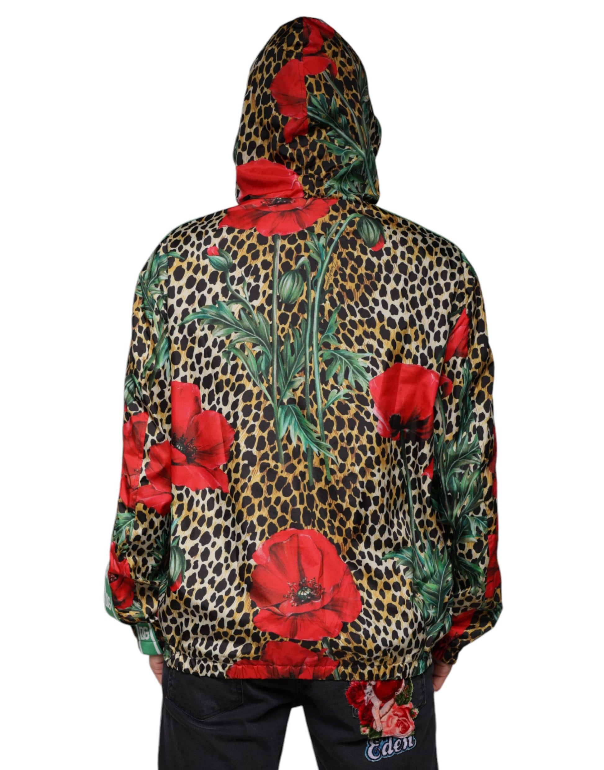 Multicolor Leopard Floral Hooded Jacket